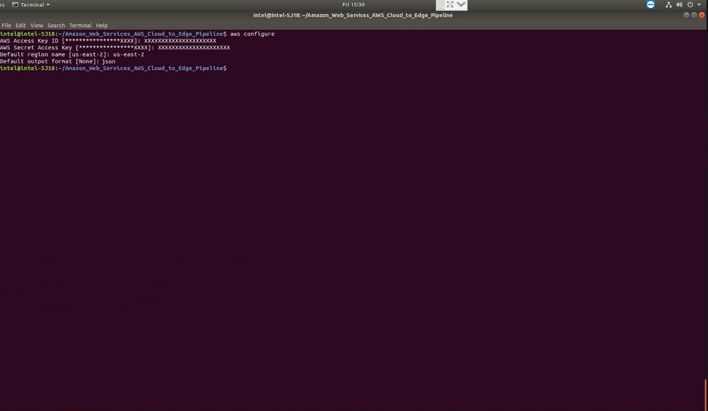 Screenshot of AWS Configure
