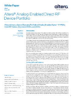 Altera® Analog-Enabled Direct-RF Device Portfolio White Paper
